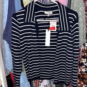 Navy and White Striped Sweater